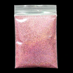 Vibrant Laser Glitter Chrome Nail Powder - Holographic Diamond Rainbow Shimmer Pigment (Pink)