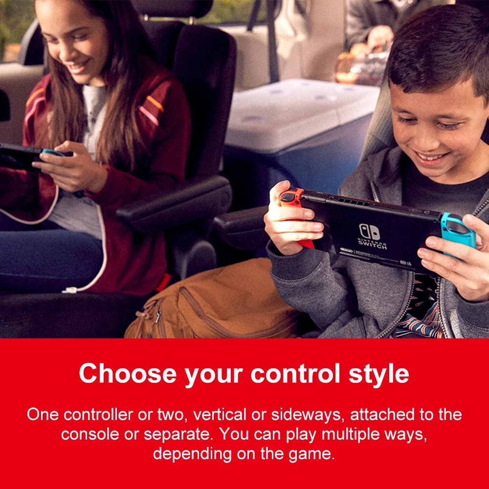 Nintendo Switch Neon Blue Red Joy Con Game Console with 6.2 Inch LCD Screen 4.5 to 9 Hours Battery Life