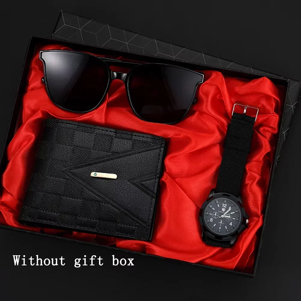 طقم إكسسوارات الأعمال الرجالي 3 في 1: ساعة، محفظة،...