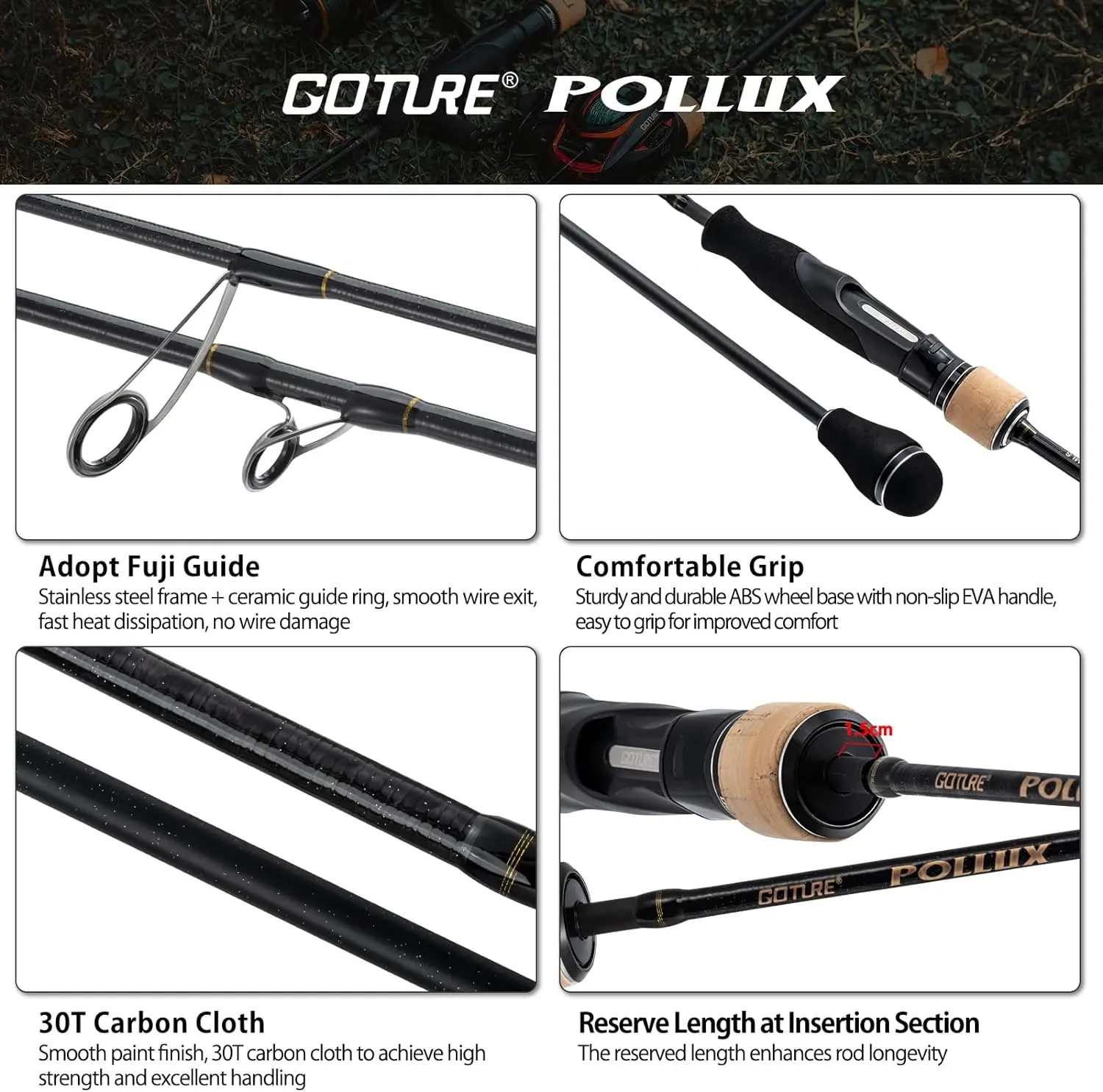 Goture Pollux Japan Quality Fuji Guides Slow Jigging Fishing Rod 1.83m  1.98m Casting Spinning 2 Sections ML M MH Sea Boat Tackle Casting 1.83m M