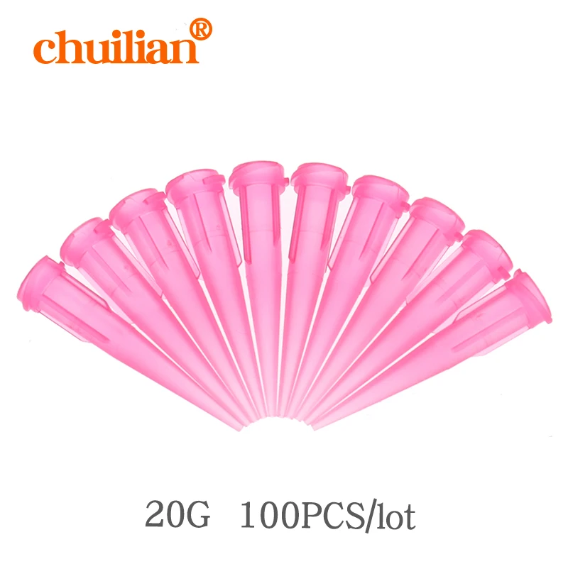 100pca/lot 20G TT assorted Plastic Conical Smoothflow Tapered Needle/Tips Dispense Tips set Glue dispensing nozzle