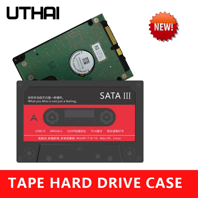 UTHAI T46 New mobile HDD Enclosure USB 3.0 SATA2.5 inch Notebook Tape External External Transparent Hard Disk Box box hdd external 2.5