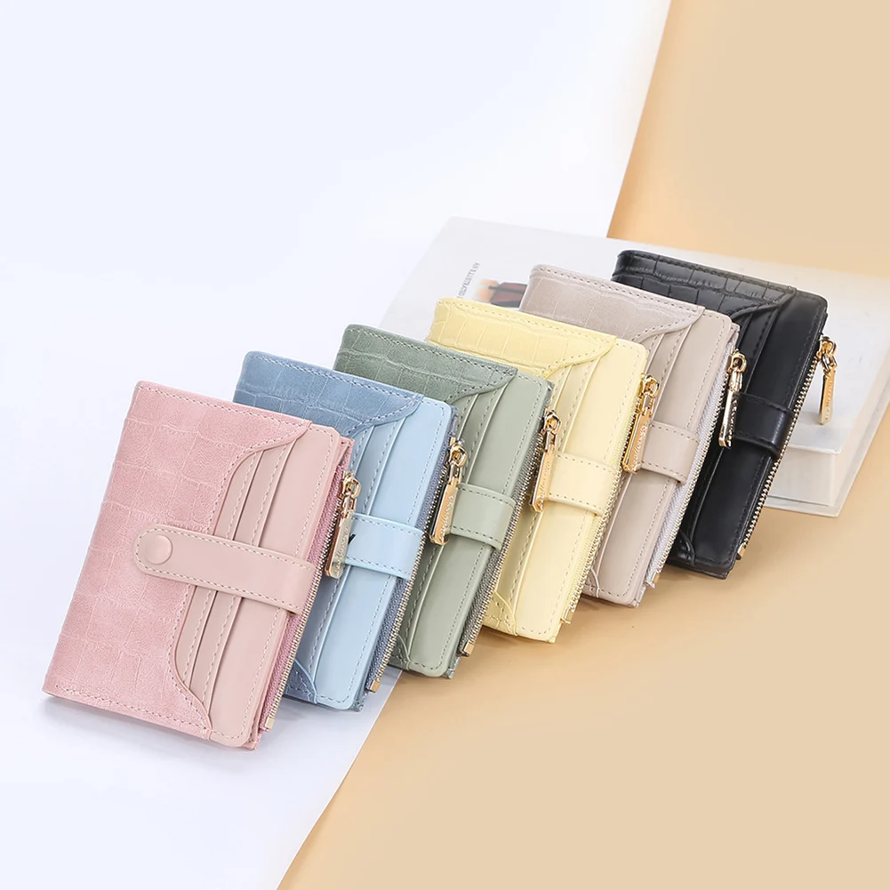 

Elegant Women Leather Wallet Short Slim Female Purses Money Credit Card Holders Compact Money Bag Tote Bag Portfel Damski