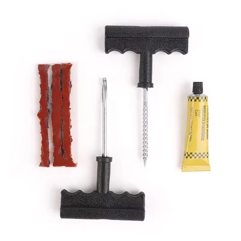 Tire Repair Kit Tire Puncture Repair Kits Car Tire Repair Tool with Rubber Strips Tubeless Flat Tools for Car Trucks Motors Bike