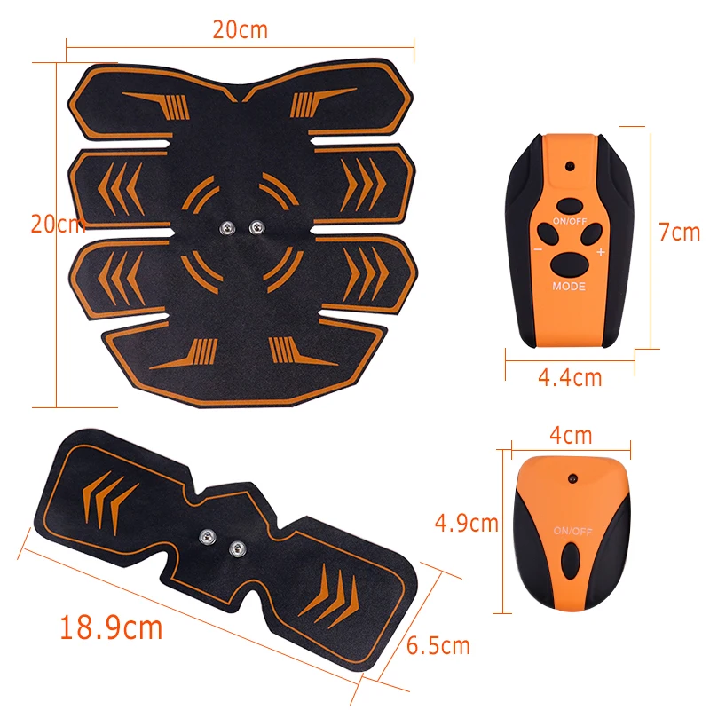 ABS Abdominal Muscle Fitness Machine 6 Modes EMS Abdominal Muscle Belt LCD Display Stickers