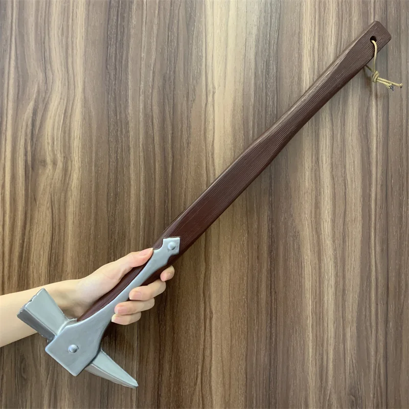 1:1 Primitive Man Hammer Medieval Guardians Axe Cosplay  Nail Tomahawk Weapon Soldiers Role Prop Beast Axe Carnival Safety PU 3