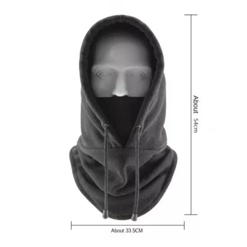 Adult Fashion Winter Polar Fleece Warm Outdoor Hat Men Women Drawstring Windproof Full Face Ski Mask Caps Man Bonnets Scarves