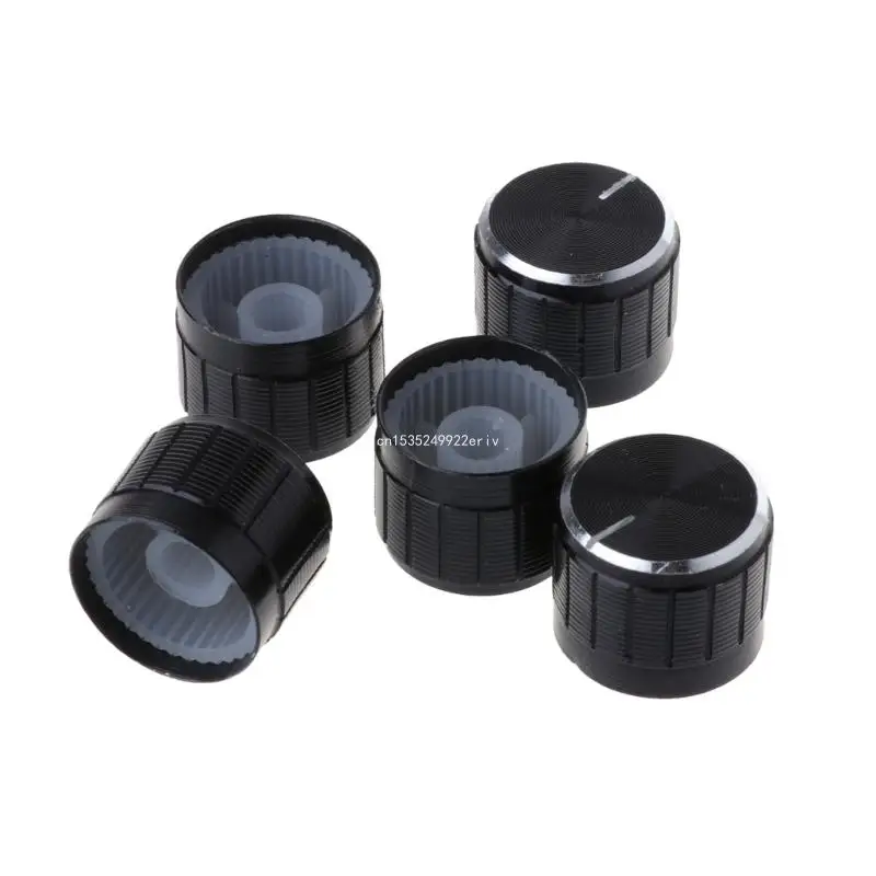 5 Pieces Potentiometer Rotary Electronic Knobs Aluminum Volume Control Equipments Accessories