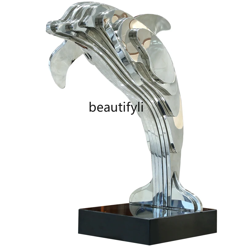 

Dolphin Sculptured Ornaments Sales Office Hall Installation Art Hotel Entrance Outdoor Pool Landscape