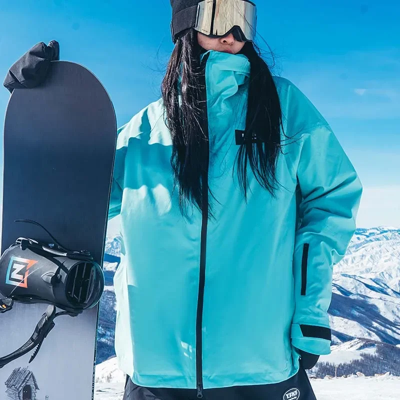 New Men Winter Solid Warm Outdoor Skiing Coat Windproof Waterproof Snowboarding Jackets Polyester Hooded Zipper Sports Ski Coats
