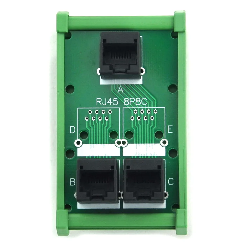 

ELECTRONICS-SALON RJ45 8P8C 3 Jacks Splitter DIN Rail Mounted Interface Module.