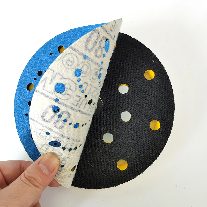 6" 17 Hole Air Polishing Sander Back Plate Brushed Hook-and-Loop Sanding Disc Pad 150mm M8 Screws