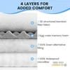 Reversible Queen Mattress Pad Memory Foam, Bamboo Viscose Egg Crate Mattress Topper Queen Size, Noiseless Waterproof Mattress 5