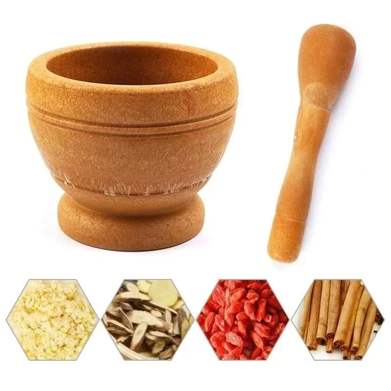 Mortar Spice Grinder PP Grinding Bowl Set Garlic Crush Pot Kitchen Tool Herb Crusher Easy to Clean images - 6