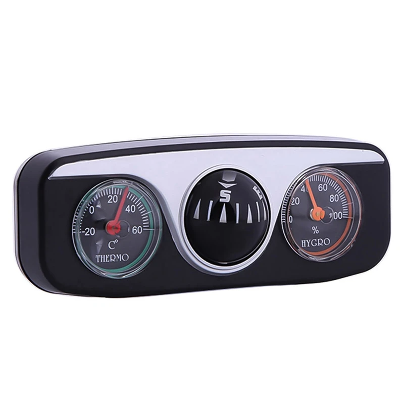 Car Ornaments Compass Thermometer Hygrometer For Auto Boat Vehicles 3