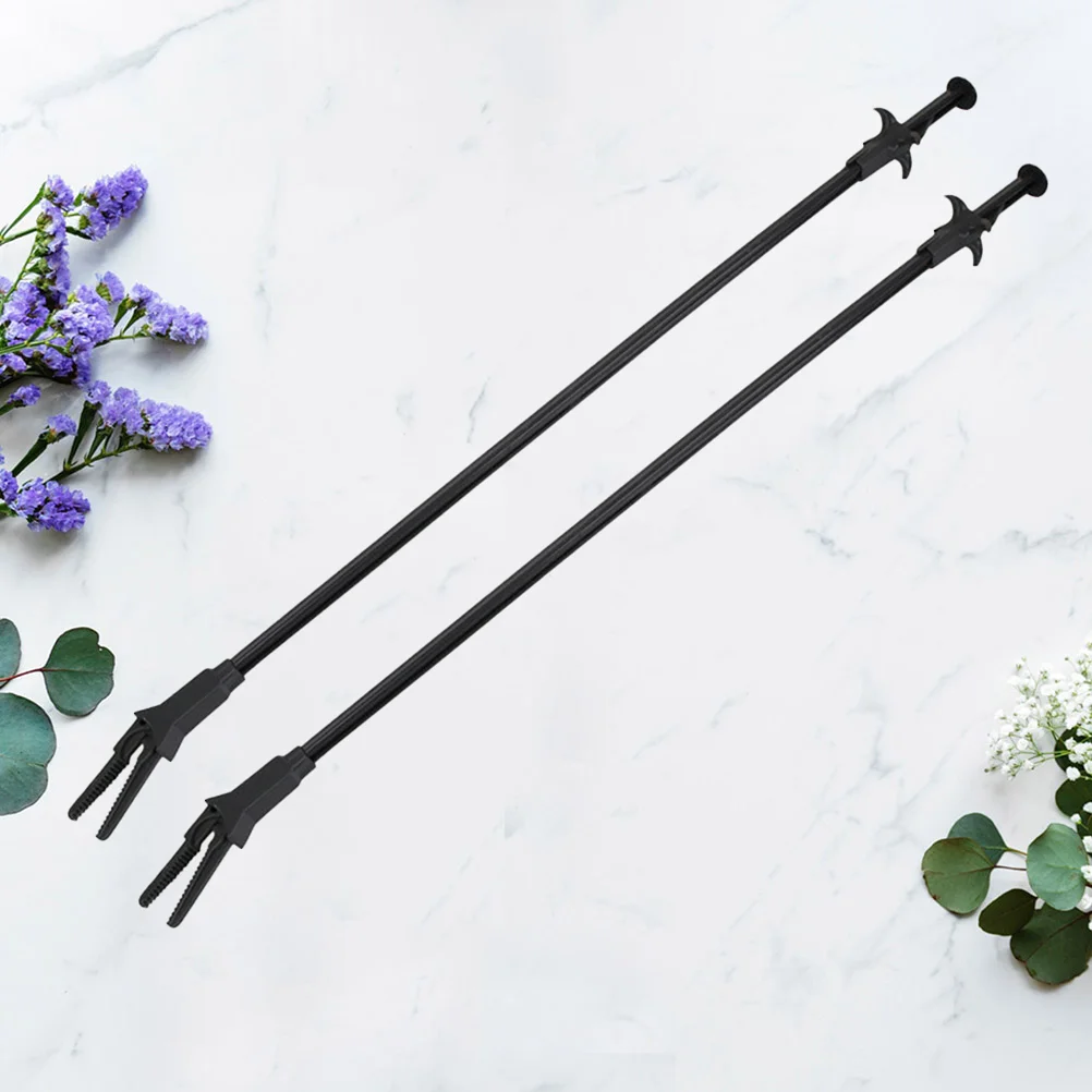 

2Pcs 50cm Straight and Crooked Tweezers Aquarium Tank Aquatic Plant Tongs Tweezers Tools for Fish Tank Plants (Black)