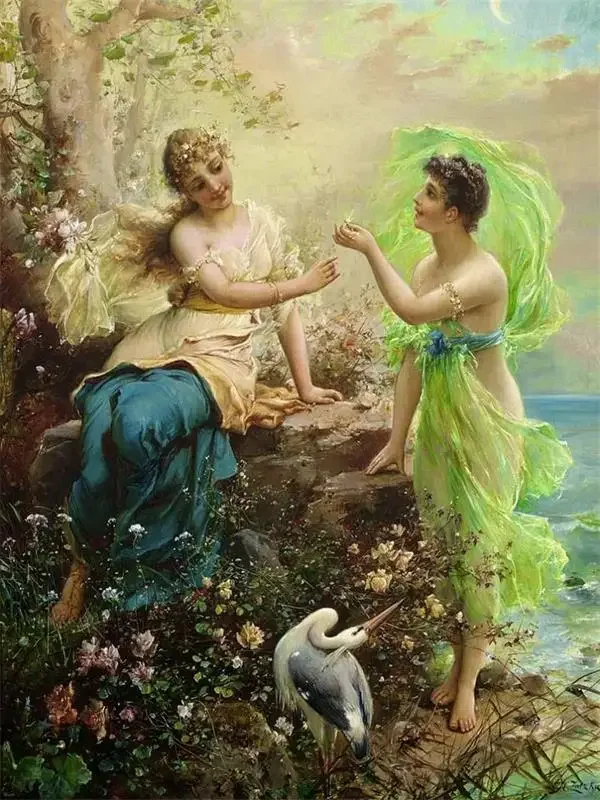 thumbnail image 1 of Reproducciones de pinturas de Hans Zatzka, estética renacentista, impresiones, póster, dama noble en el jardín, pintura en lienzo, arte de pared, cuadros, 1 of 5
