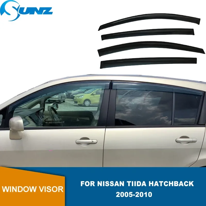 Side Window Accessories For Nissan Tiida Hatchback 2005 2006 2007 2008 2009 2010 Door Visor Rain Sun Guard Deflector Car Styling