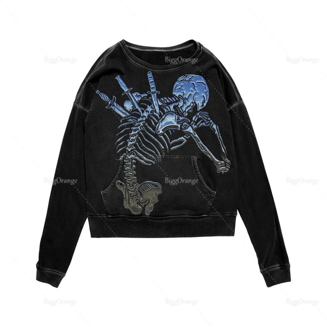 Women Printed Sweatshirts Casual Loose Fashion Pullover Hoodie Heavyweight Fashion Hip Hop Men y2k clothes 2000s