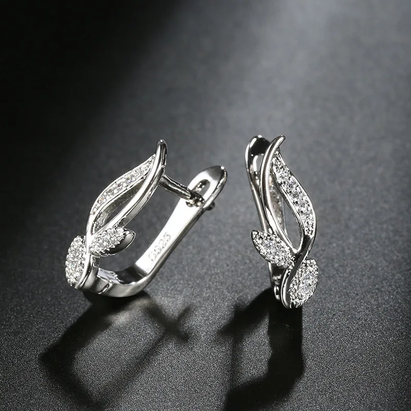 Skoba náušnice pro ženy S925 stříbro srdce kubický oxid zirkoničitý svatební angažmá příslib svatební elegantní šperků kapat doprava