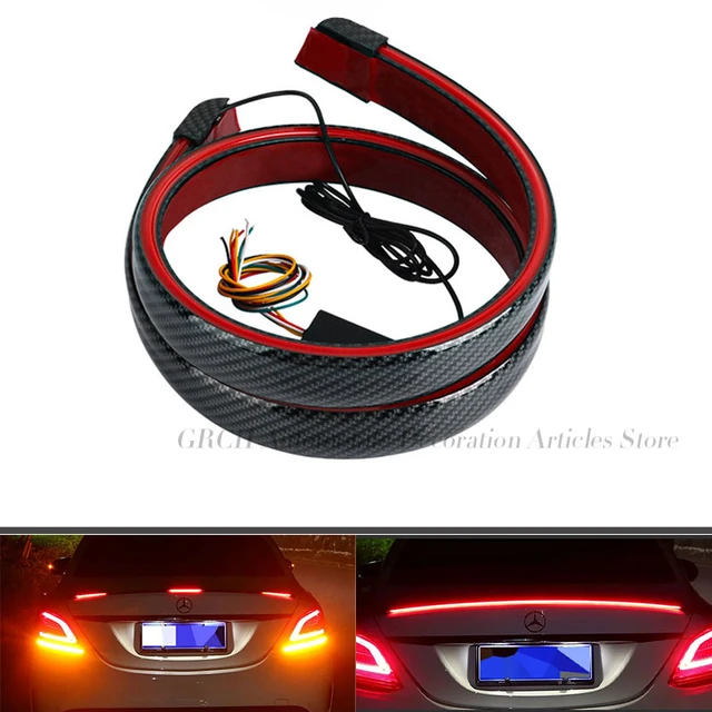 Led Spoiler Light For Car Universal Black Carbon Fiber Rear