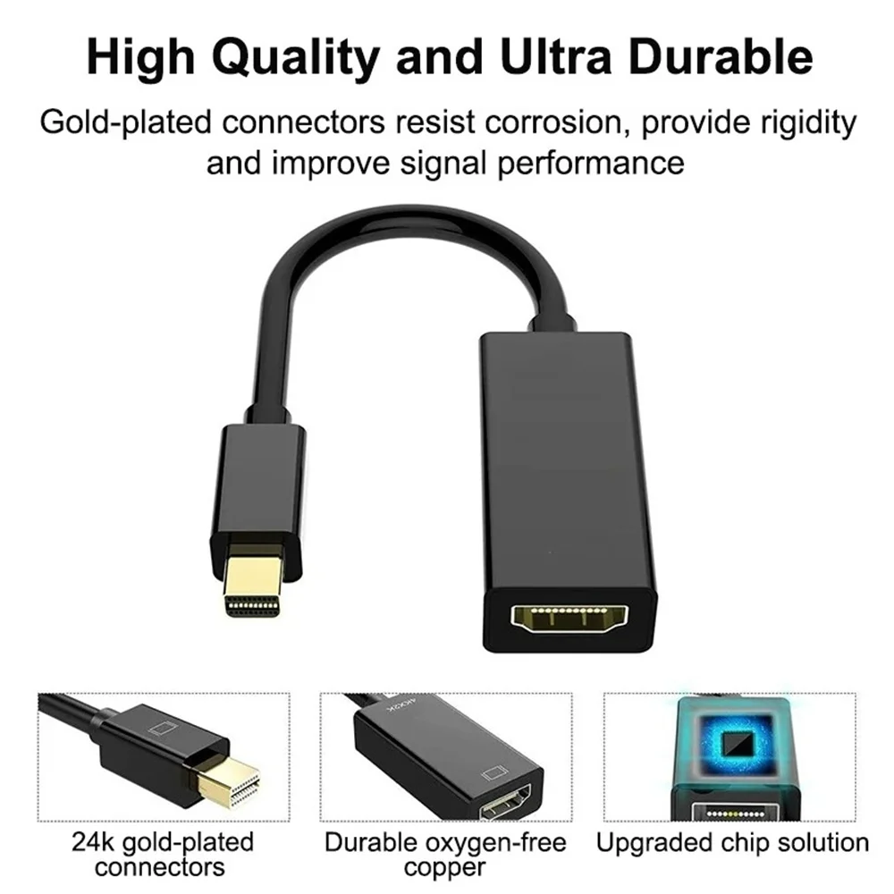 Adattatore Mini DisplayPort a HDMI compatibile 4K 1080P, Convertitore da Mini DP Maschio a HD Femmina, Compatibile con MacBook Air Pro - immagine 4