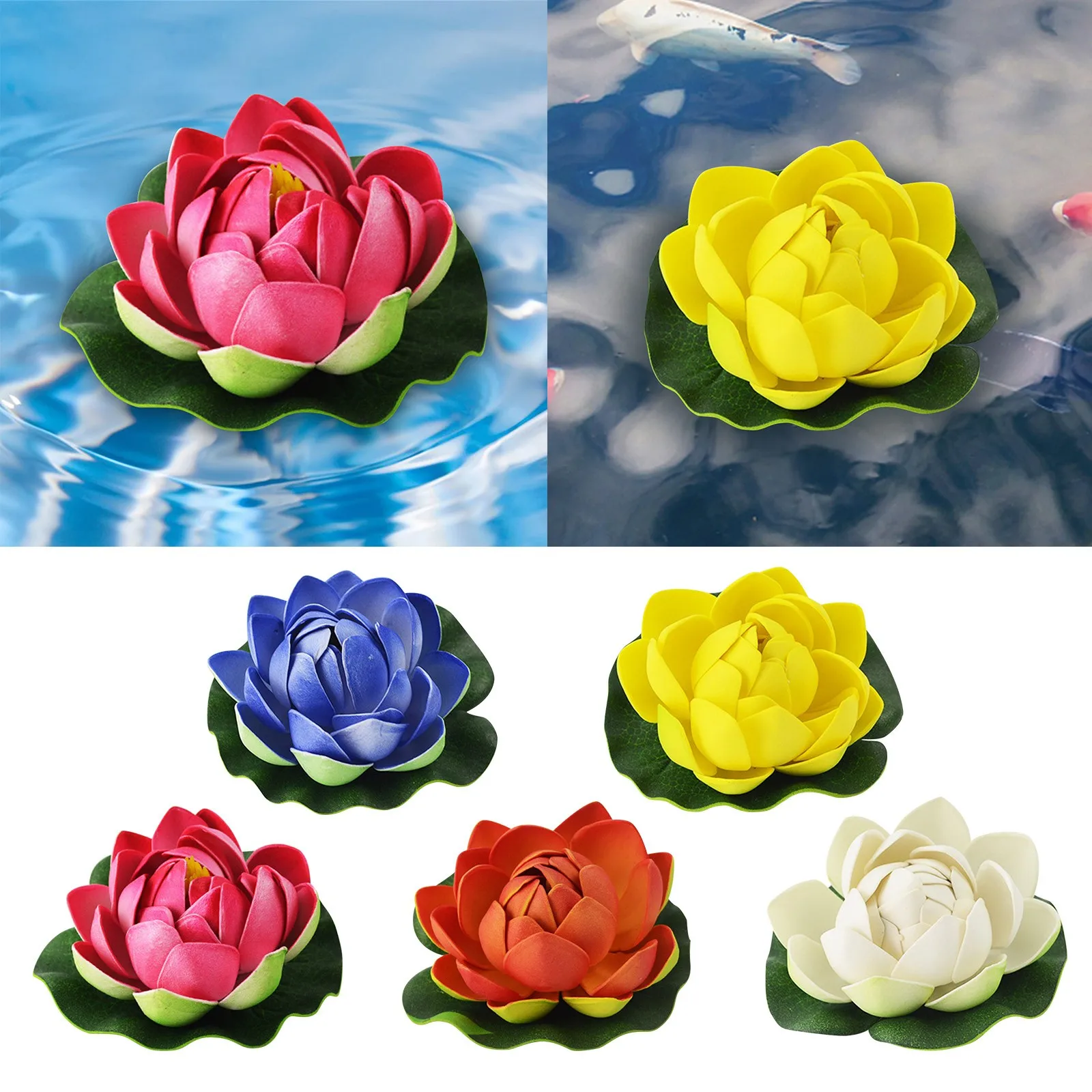Water Lily Canopy Pond Fish Pond Floating Decoration Props Living Room Fish Tank Artificial Flowers Outdoor Hanging