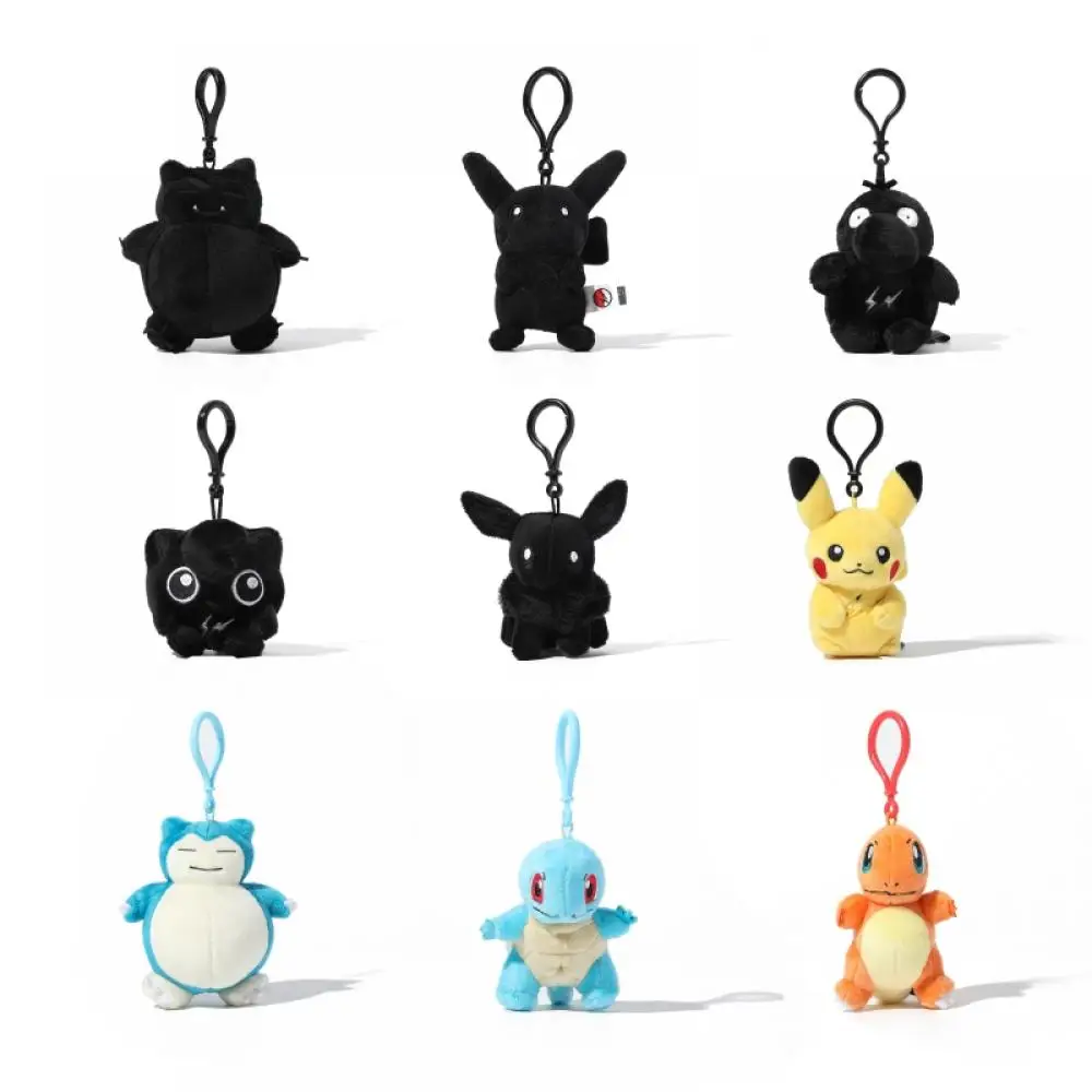 

Kawaii Anime Pokemon Pikachu Clefairy Psyduck Squirtle Dark Series Cartoon Plush Toy Keychain Backpack Costume Decorative Gift