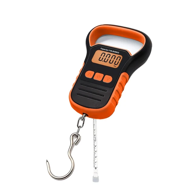 Digital Fishing Scale with Lip Gripper,Tape and Ruler,110lb/50kg