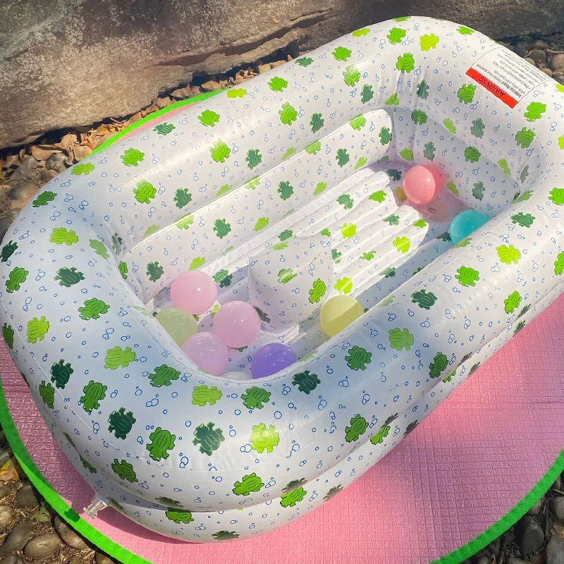 Baby Bath Tub Mommy's Helper Inflatable Bathtub for Baby Toddler Saddle Horn Baby Bath Seat Keeps From Sliding Foldable Bath Tub