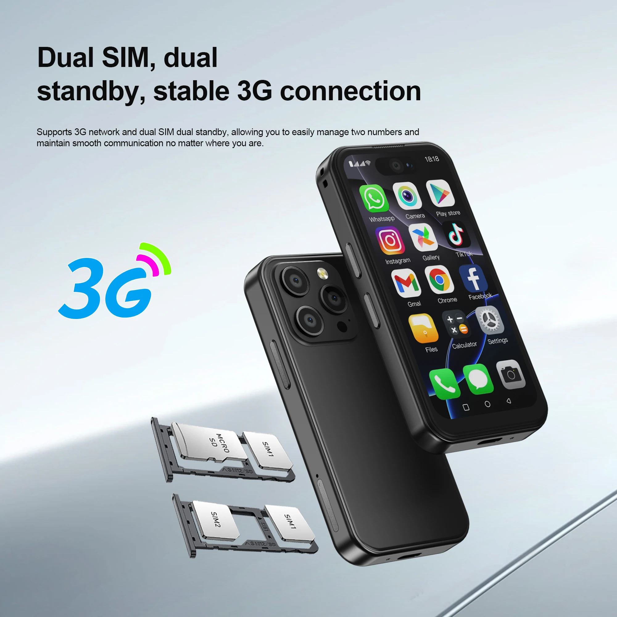 SERVO 16PRO Mini Smartphone 3G WCDMA 1GB RAM 16GB ROM Android System WiFi Hotspot Play Store 3.75" Full Screen Small Smart Phone