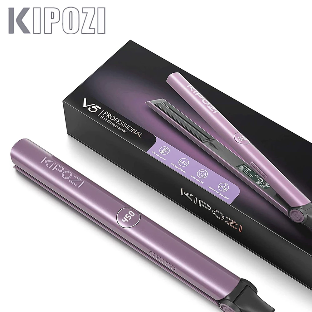 Kipozi Professional Hair Straightener 2 In 1 Curling Hair Titanium Flat Iron  Instant Heat Styling Tool With Digital Display Pro - Hair Straightener -  AliExpress