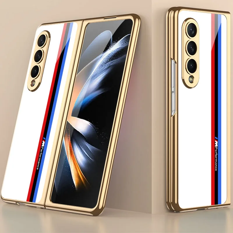 

Оригинальный чехол GKK для Samsung Galaxy Z, складной чехол для телефона с рисунком из закаленного стекла, защитный чехол с рамкой для Galaxy Z Fold3