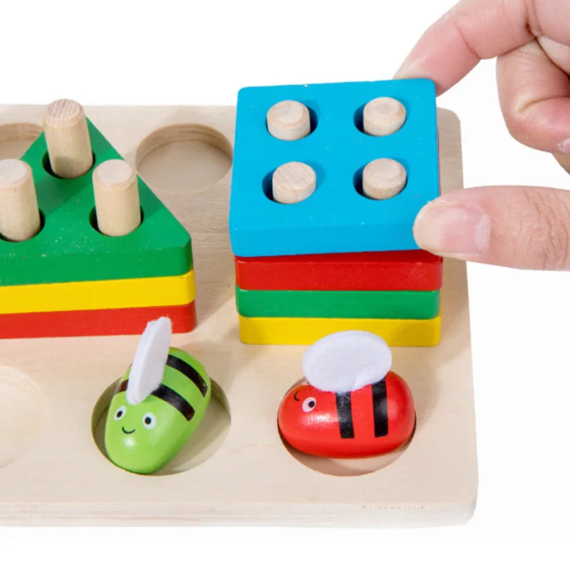 Wooden Stacking Toys, Shape Sorting Board & Wooden Toddler Fishing