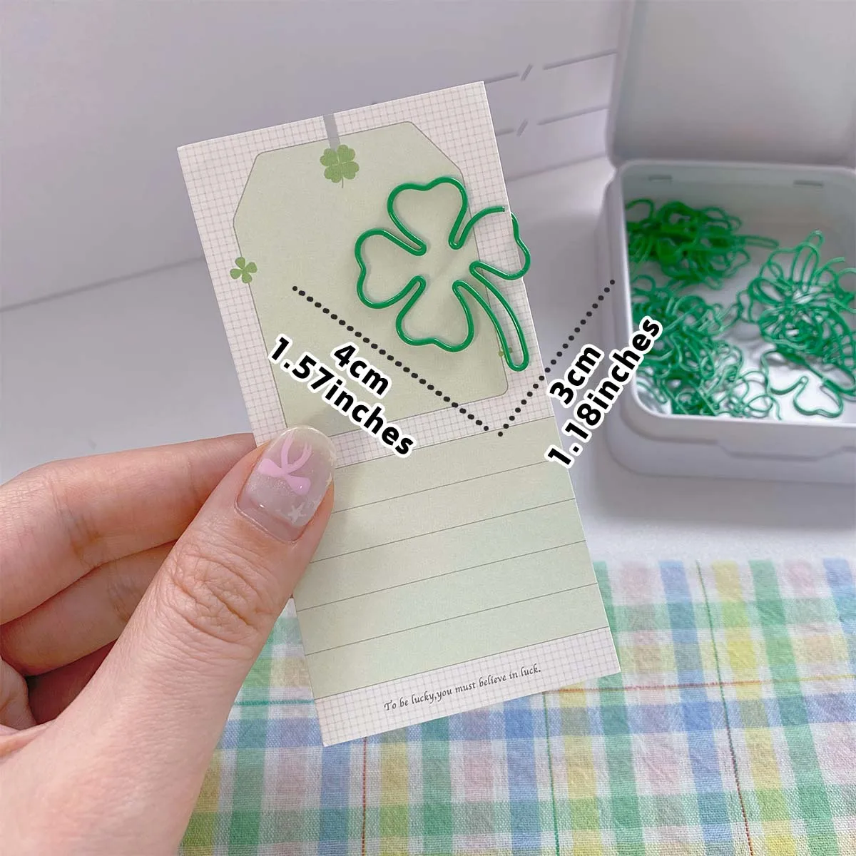 10pcs INS Style Paper Clips Lucky Four-Leaf Clover Bookmark Aesthetic Novelty Shape Clips for Scrapbooking Gift & Journal Decor