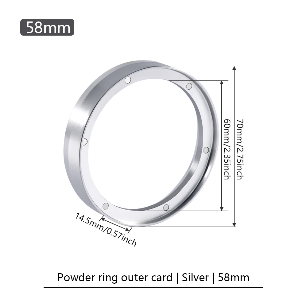 Magnetic Espresso Coffee Dosing Funnel with Aluminum Ring
