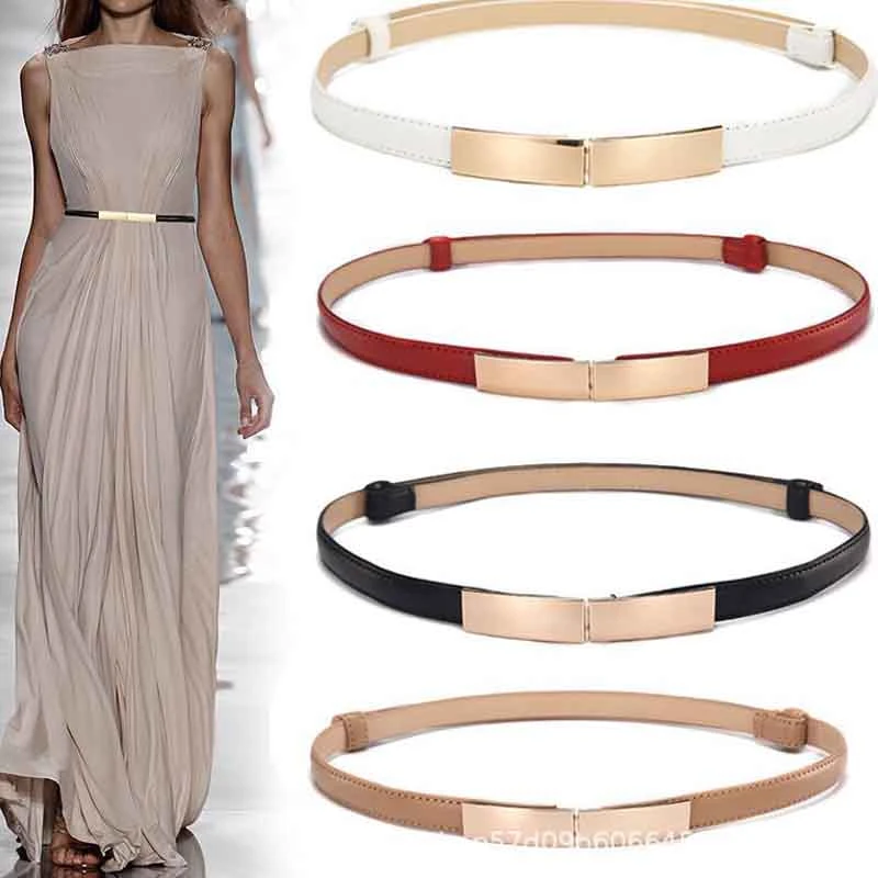 Belt dress simple versatile Fashion Women Leather Belt Thin Skinny