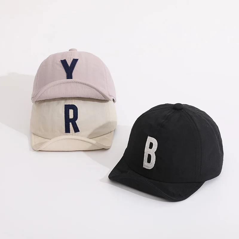 

Simple Letter Baby Baseball Cap Summer Kids Quick Drying Sun Hat Korean Toddler Boy Girl Adjustable Soft Brim Peaked Hats