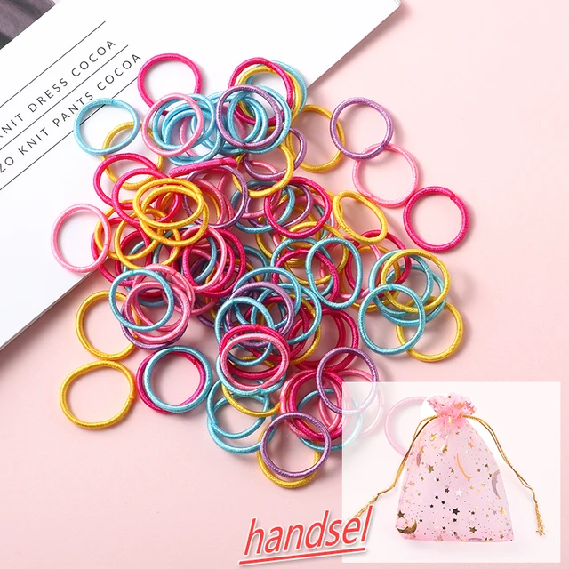 100PCS/Set Girl Hair Ring Children Ponytail Elastic rubber band hair band Hair Accessories girl Headband Scrunchie Headdress Set 100pcs-10
