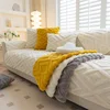2024 Winter New Plush Thickened Sofa Cushion Cotton Velvet Orange Four Seasons Universal Non-slip Cushion Armrest Cover Cloth 5