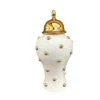 Geometric Storage Tank Embossed Gold Ball Ginger Jar Porcelain Flower Vase Floral Arrangement Accessories Home Decoration 6