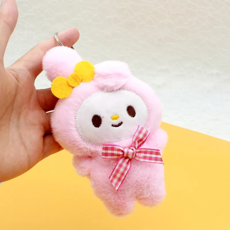40pcs/lot 4inch Cute Monster Kuromi Melody Stuffed Dolls pendants Plush Toy Keyring key chain for Children Gifts 4