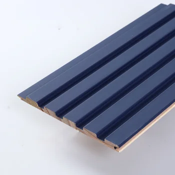 10 ชิ้น 2300 มิลลิเมตร X 140 มิลลิเมตร X 9 มิลลิเมตร Flut ผนังสีไม้ตกแต่งภายใน International ปรับแต่งอาคารวัสดุ 1