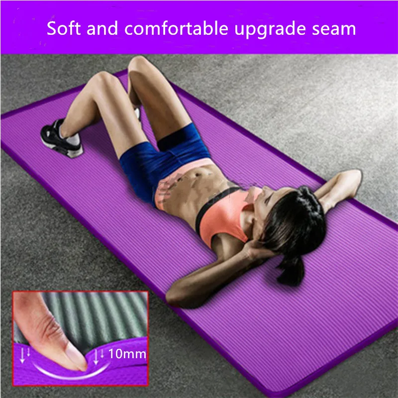 10MM Extra Thick 183cmX61cm High Quality NRB Non-slip Yoga Mats For Fitness Tasteless Pilates Gym Exercise Pads with Bandages