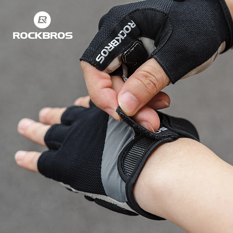 ROCKBROS Half Finger Bike Gloves MTB Road Spring Summer Breathable Shorts Bicycle Gloves Men Women Gel Padded Cycling Gloves 6