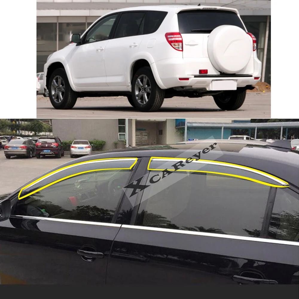 車のステッカープラスチック窓ガラス風バイザー雨-日ガードベントのためトヨタrav4-xa30-2006-2007-2008-2009-2010-2011-2012-2013