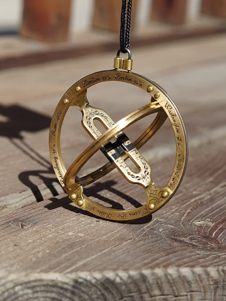 ~L Ring sundial ring pendant pure copper boy furniture accessories handmade gifts creative ornaments