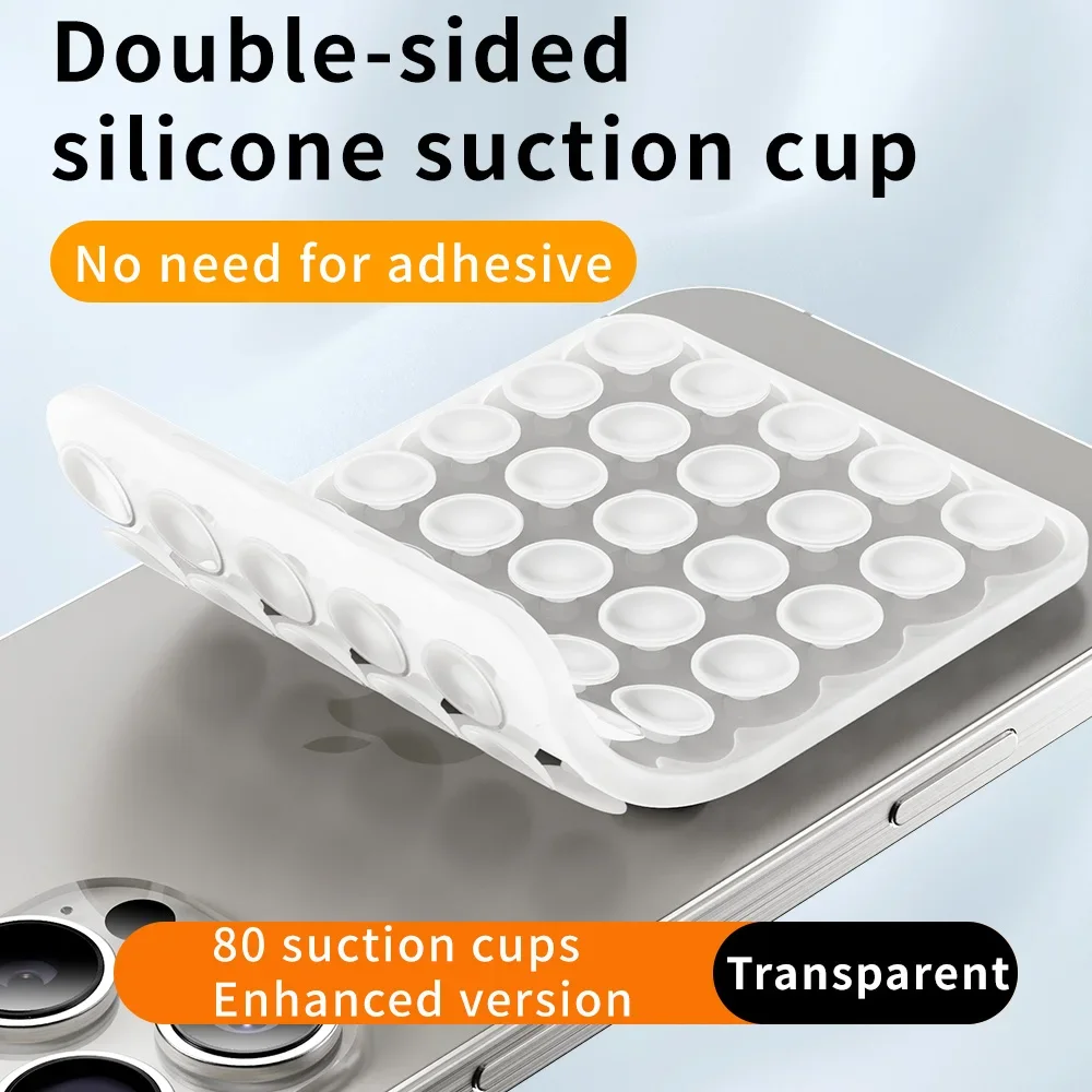 Double Side Silicone Suction Pad For Mobile Phone Fixture Suction Cup Backed Adhesive Silicone Rubber Sucker Pad For Fixing