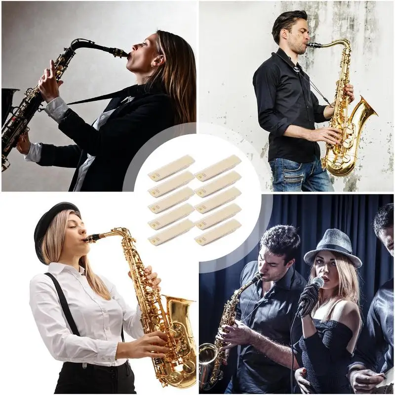 Alto Sax Reeds For Beginners 10pcs Natural Saxophone Reeds Natural Reed Saxophone Replacement Accessory For Stage Performance