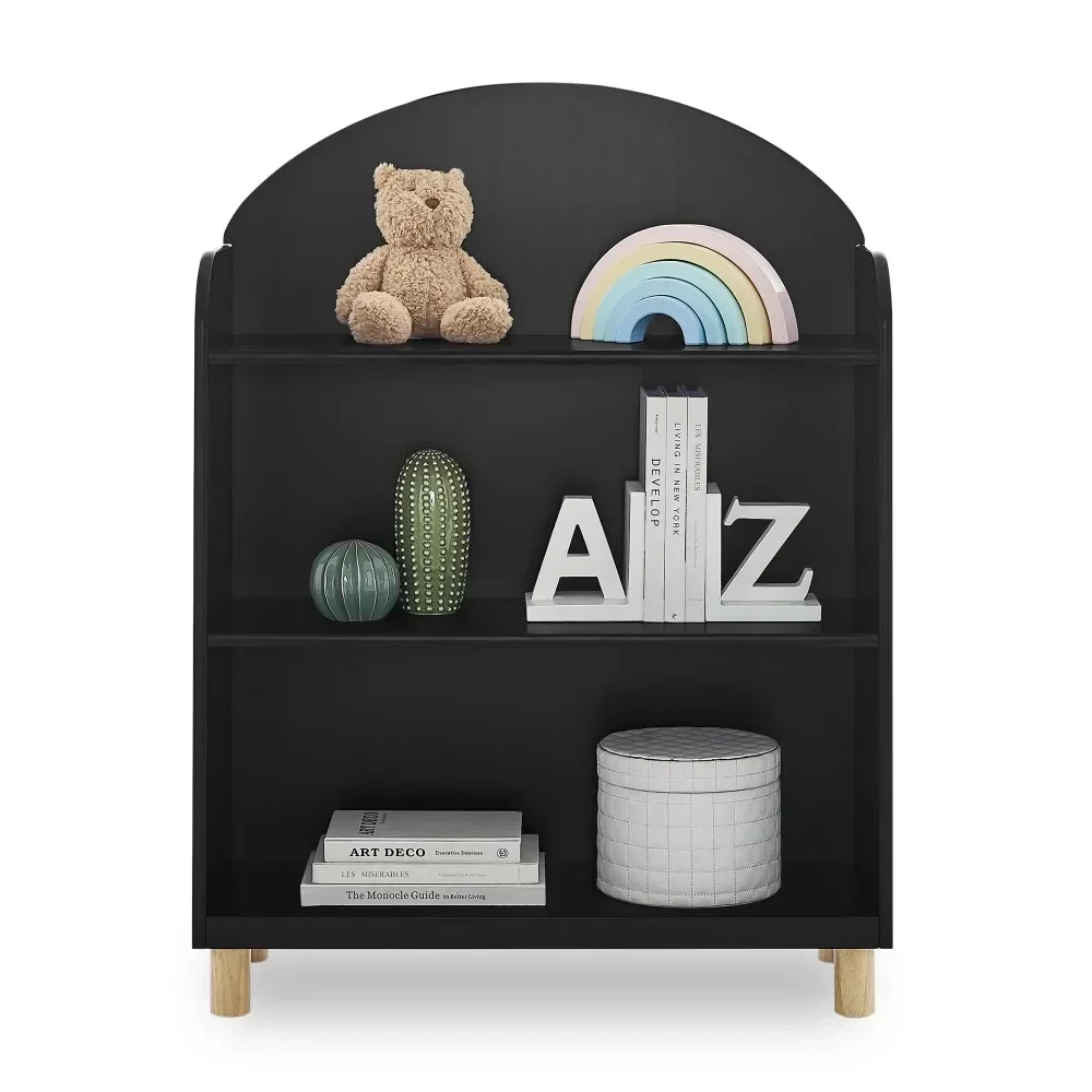 3 Reese 3-Shelf Bookcase, Ebony/Natural 3